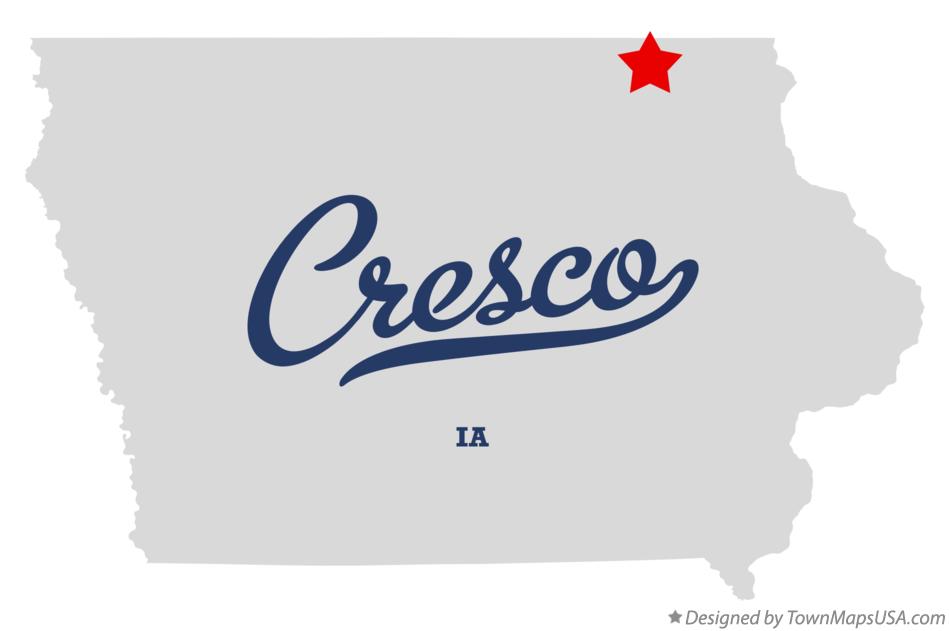 Map of Cresco Iowa IA