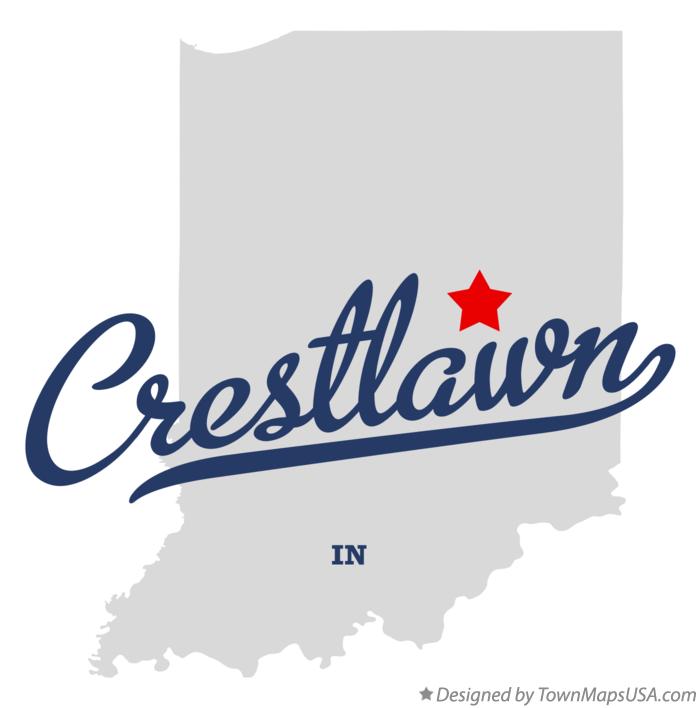Map of Crestlawn Indiana IN