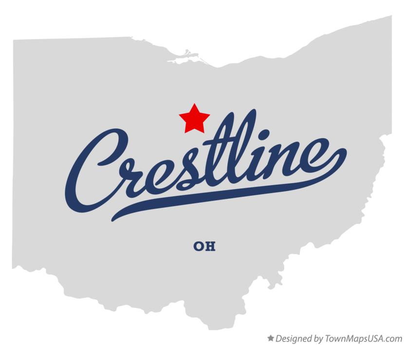 Map of Crestline Ohio OH