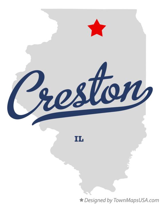 Map of Creston Illinois IL