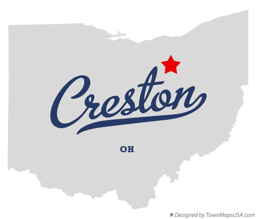 Map of Creston Ohio OH