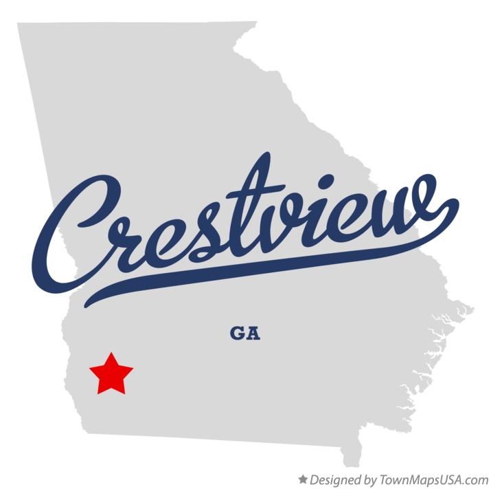 Map of Crestview Georgia GA
