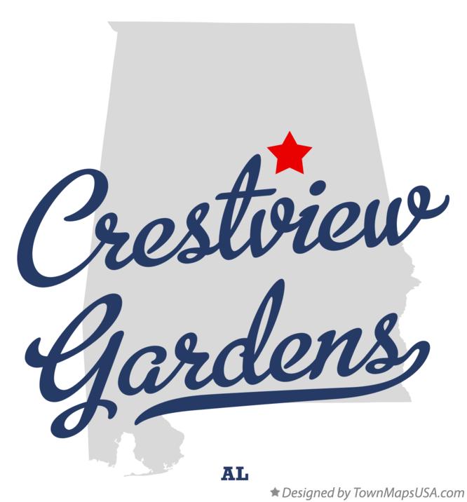 Map of Crestview Gardens Alabama AL