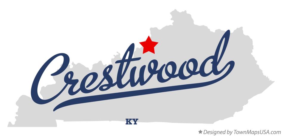 Map of Crestwood Kentucky KY