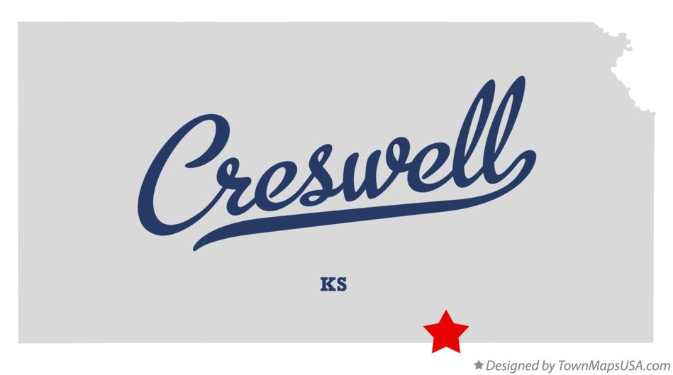 Map of Creswell Kansas KS