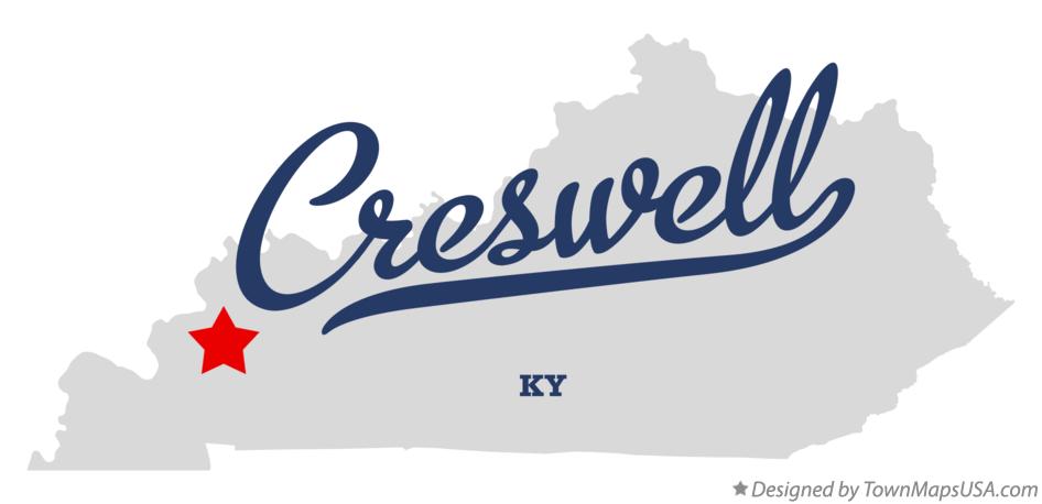 Map of Creswell Kentucky KY