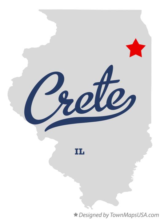 Map of Crete Illinois IL