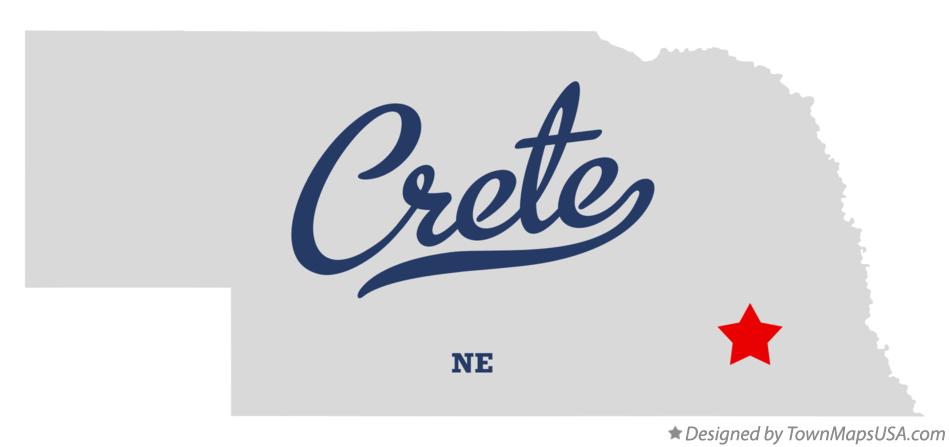 Map of Crete Nebraska NE