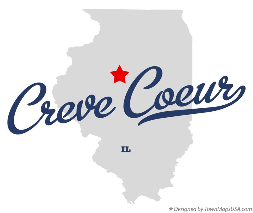 Map of Creve Coeur Illinois IL