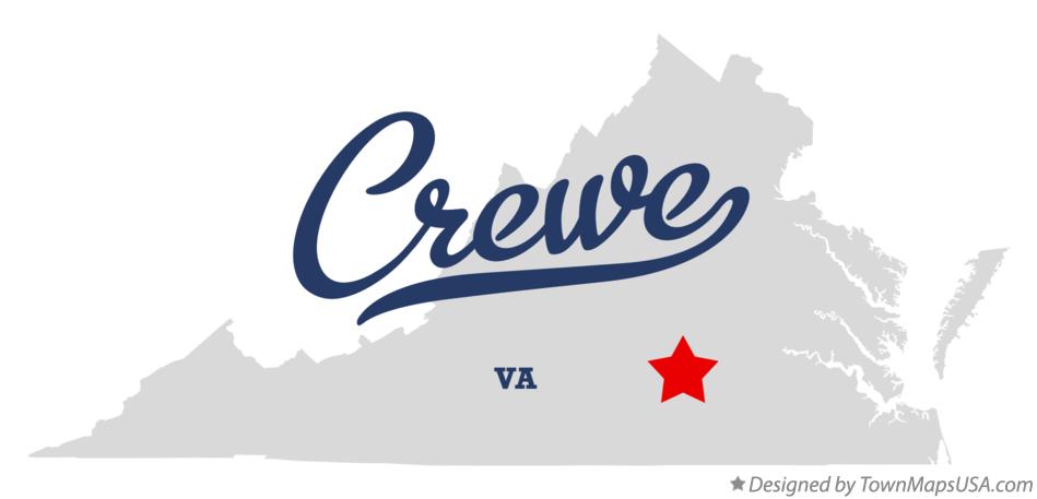 Map of Crewe Virginia VA