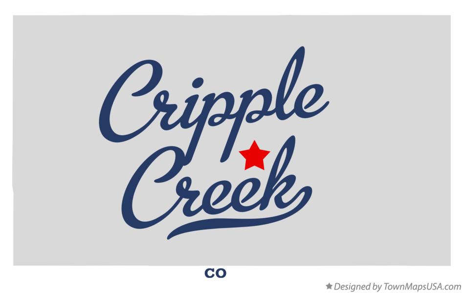 Map of Cripple Creek Colorado CO