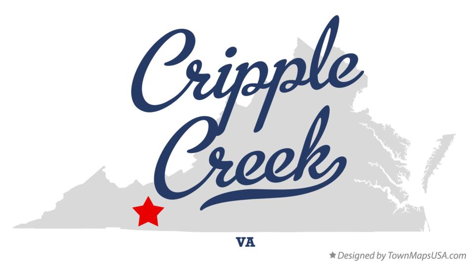 Map of Cripple Creek Virginia VA