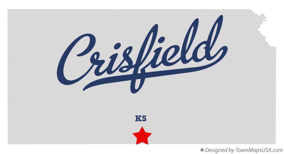Map of Crisfield Kansas KS