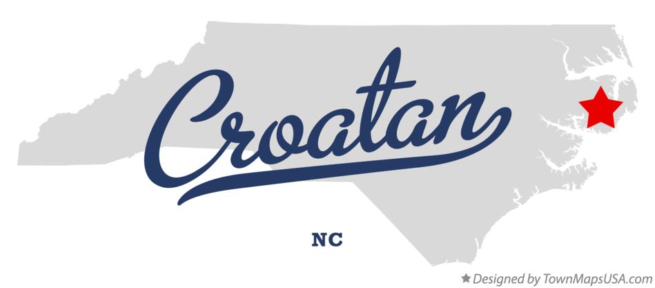Map of Croatan North Carolina NC