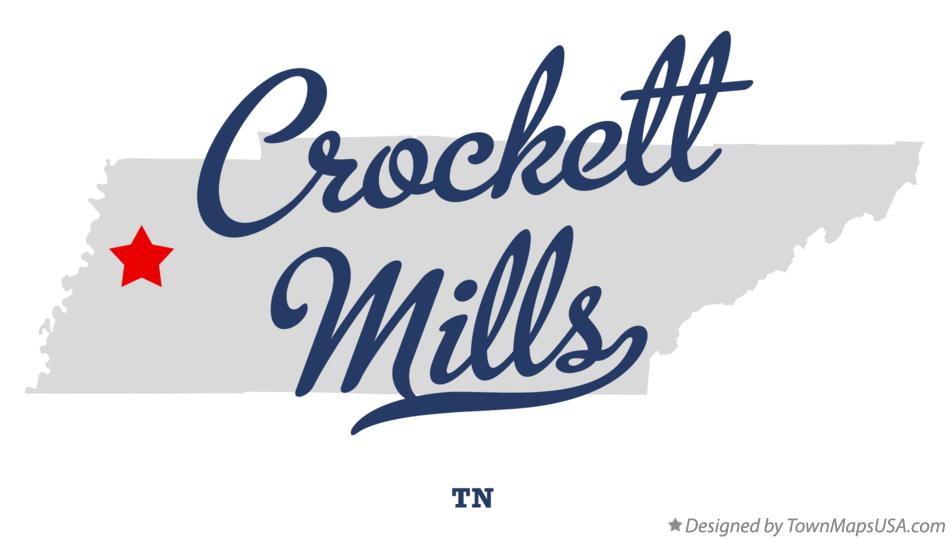 Map of Crockett Mills Tennessee TN