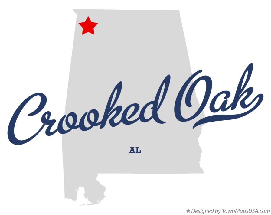Map of Crooked Oak Alabama AL