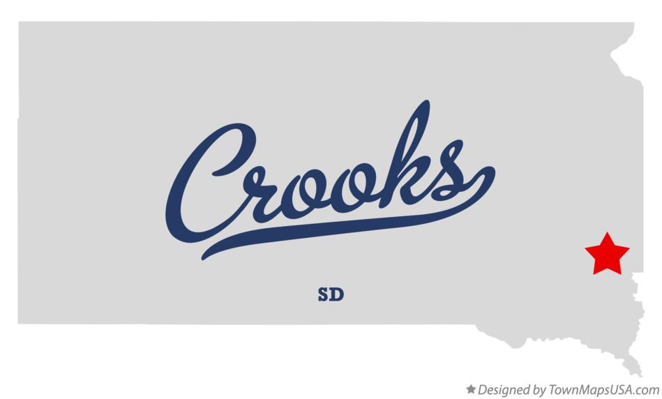 Map of Crooks South Dakota SD