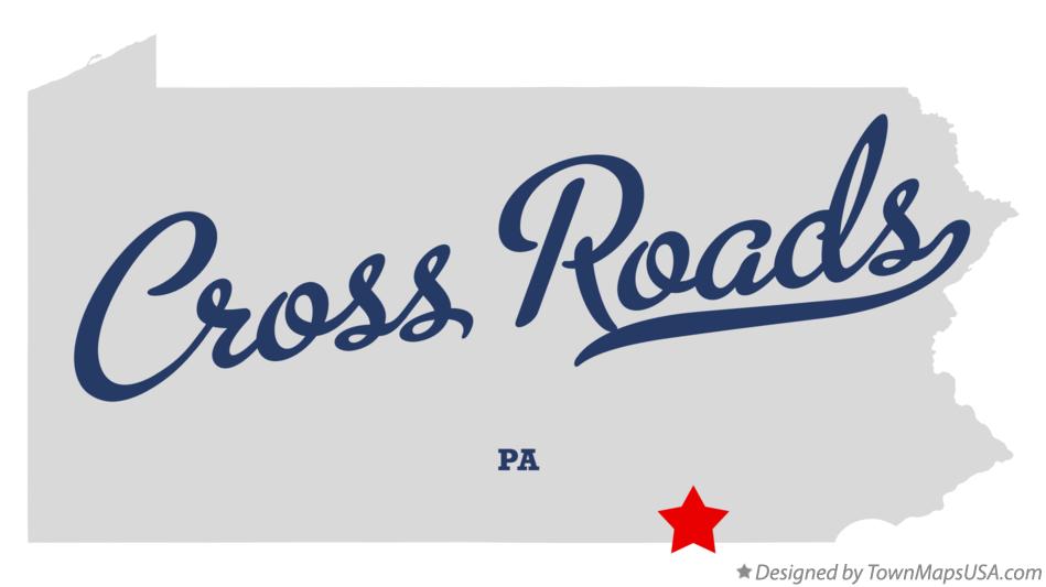 Map of Cross Roads Pennsylvania PA
