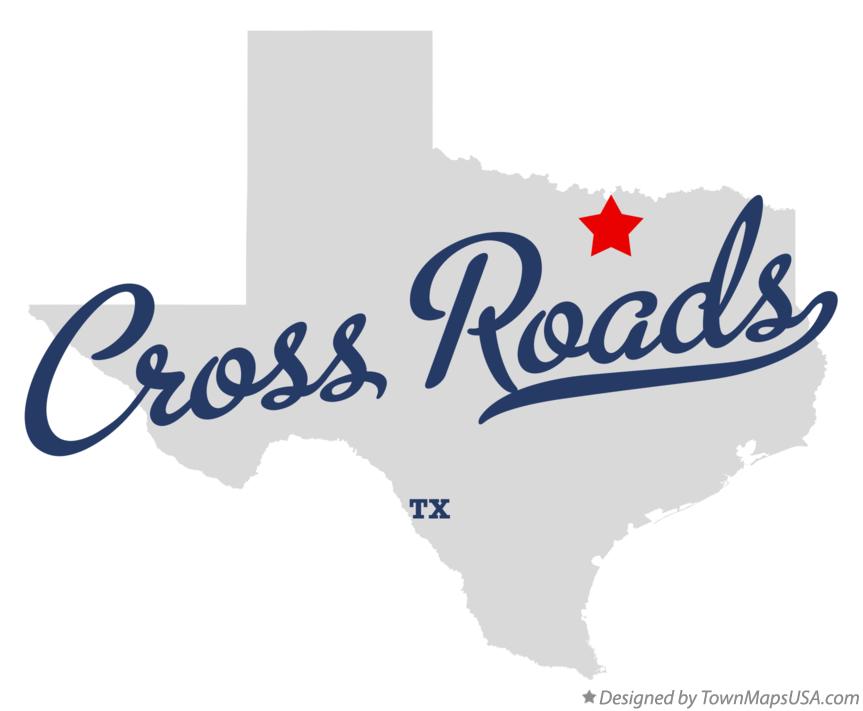 Map of Cross Roads Texas TX