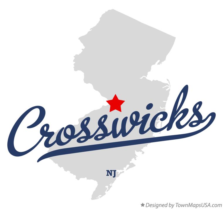 Map of Crosswicks New Jersey NJ