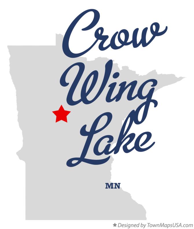Map of Crow Wing Lake Minnesota MN