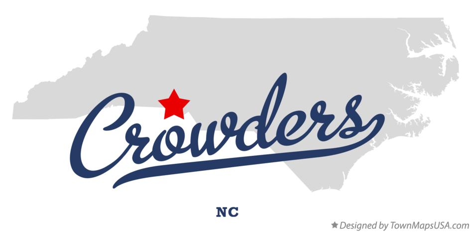 Map of Crowders North Carolina NC