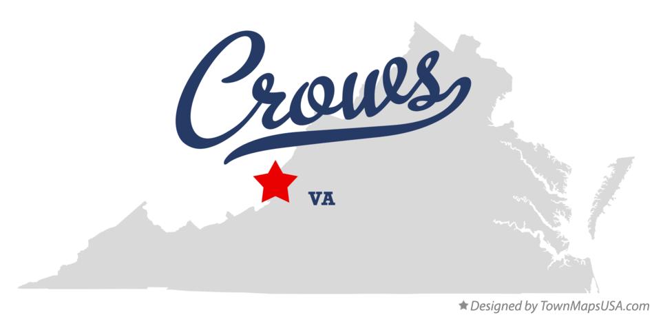 Map of Crows Virginia VA