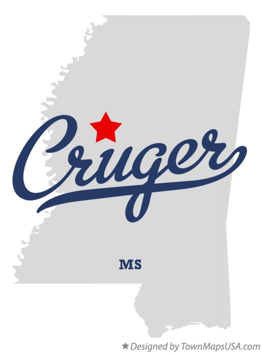 Map of Cruger Mississippi MS