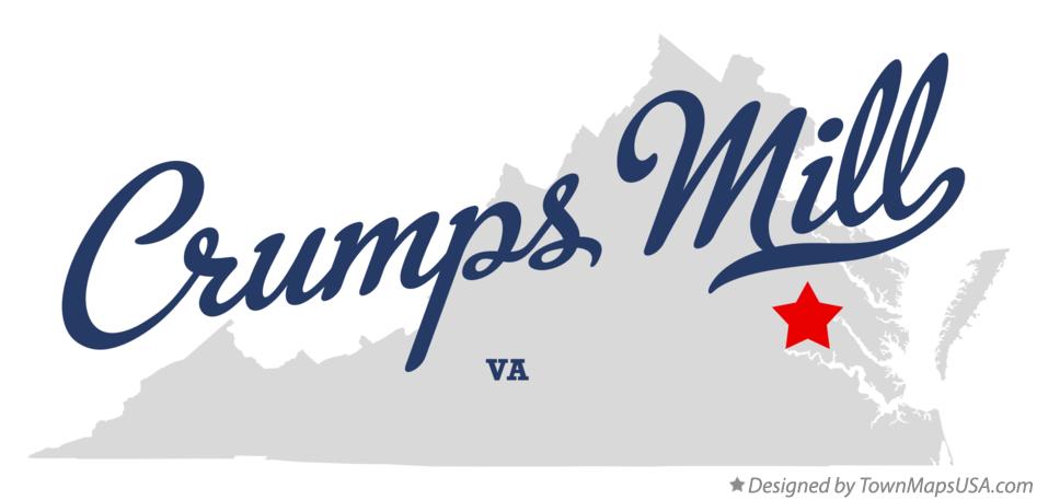 Map of Crumps Mill Virginia VA