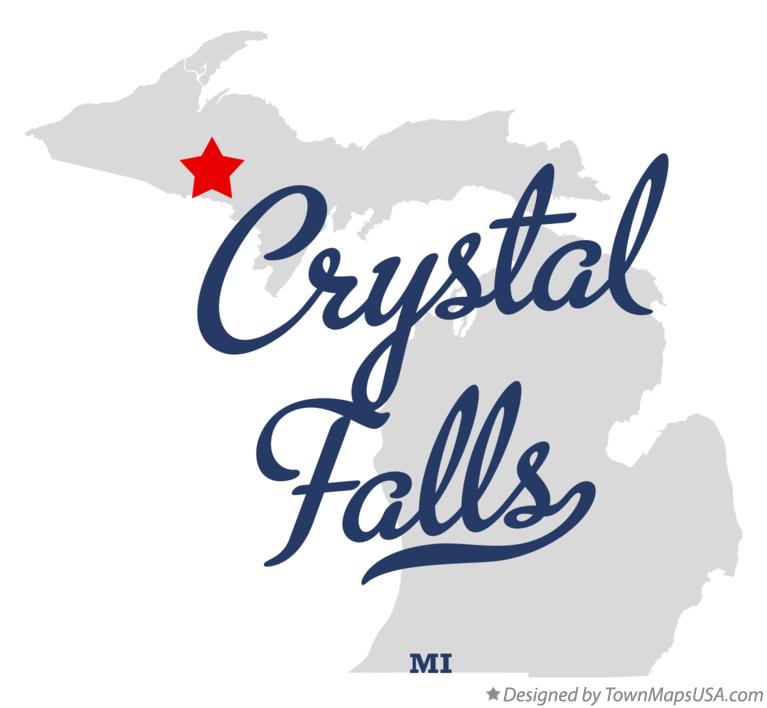 Map of Crystal Falls Michigan MI