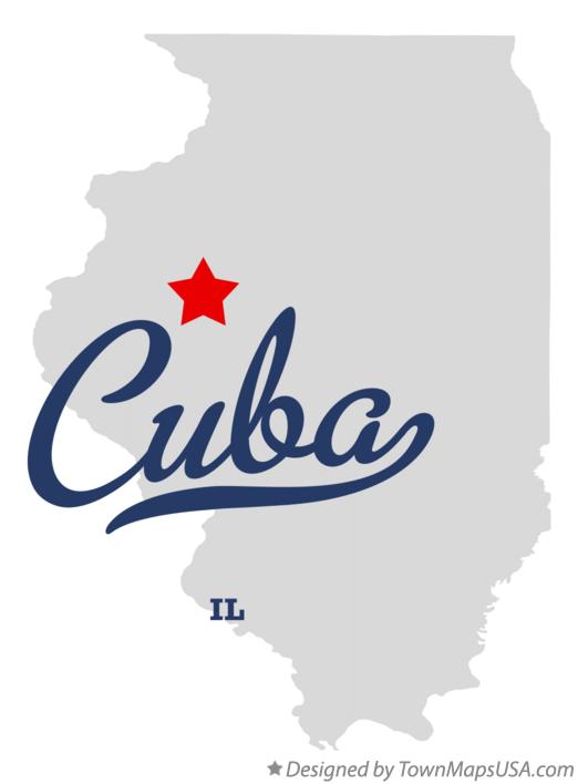 Map of Cuba Illinois IL