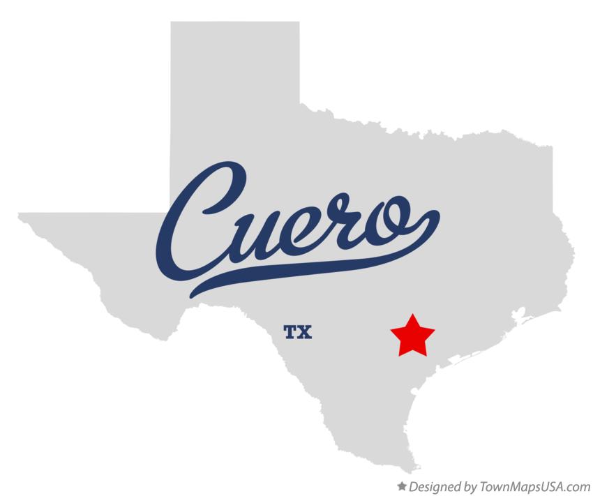 Map of Cuero Texas TX