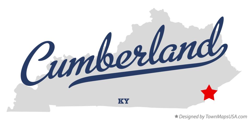 Map of Cumberland Kentucky KY