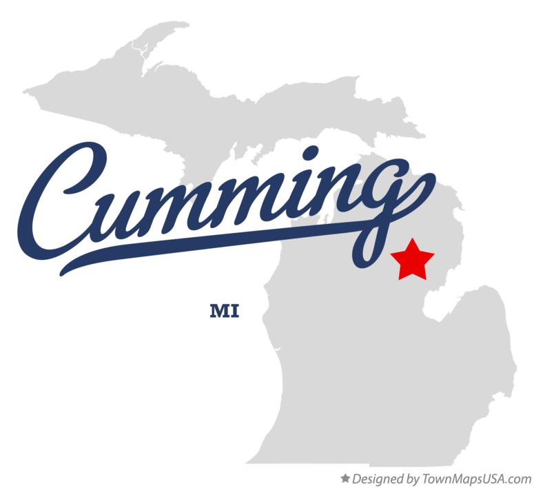 Map of Cumming Michigan MI