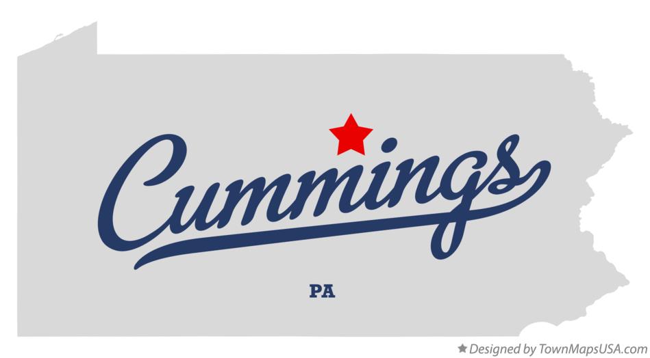 Map of Cummings Pennsylvania PA