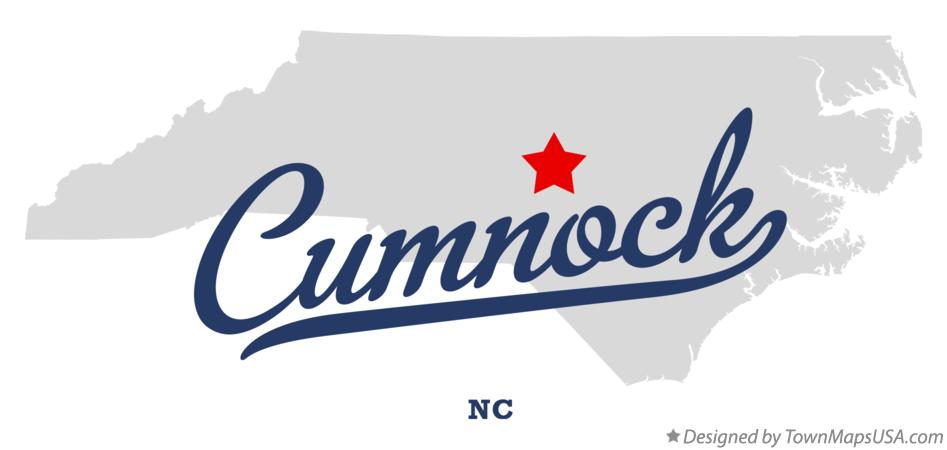 Map of Cumnock North Carolina NC