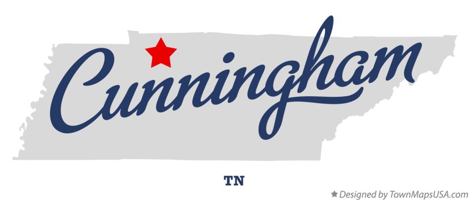 Map of Cunningham Tennessee TN