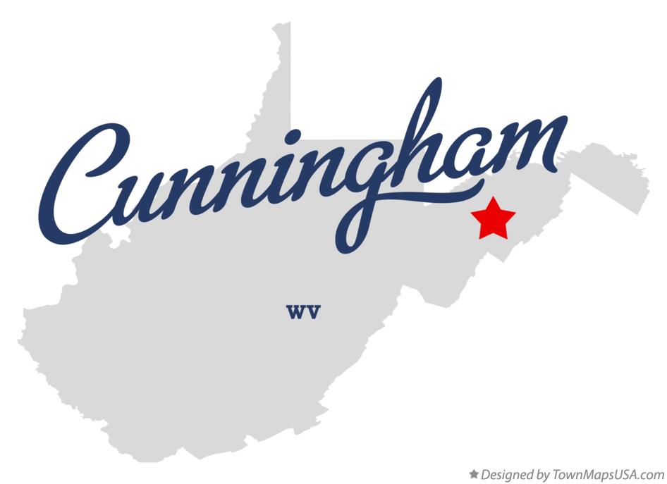 Map of Cunningham West Virginia WV