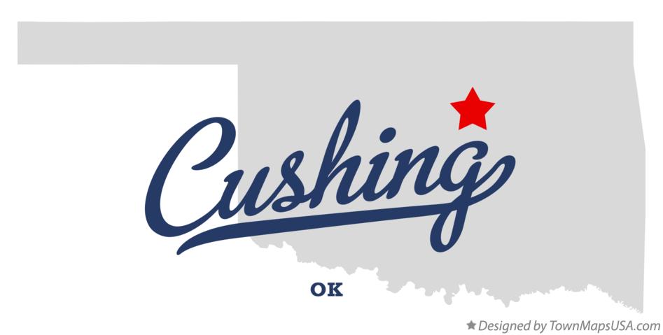 Map of Cushing Oklahoma OK