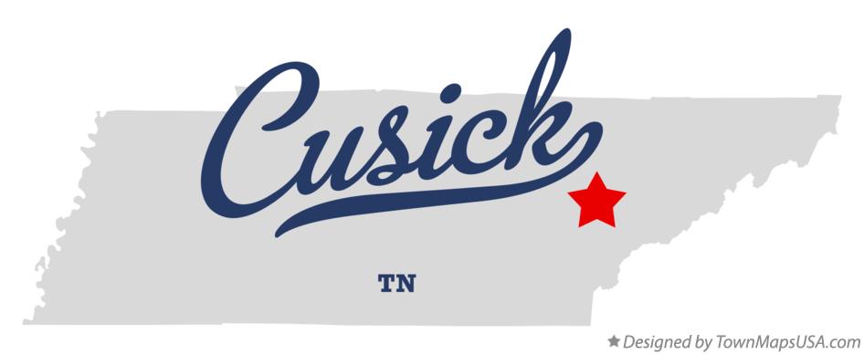 Map of Cusick Tennessee TN