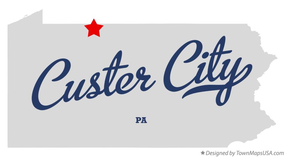 Map of Custer City Pennsylvania PA