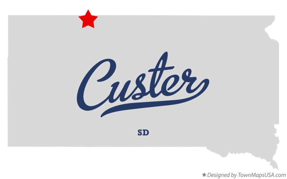 Map of Custer South Dakota SD