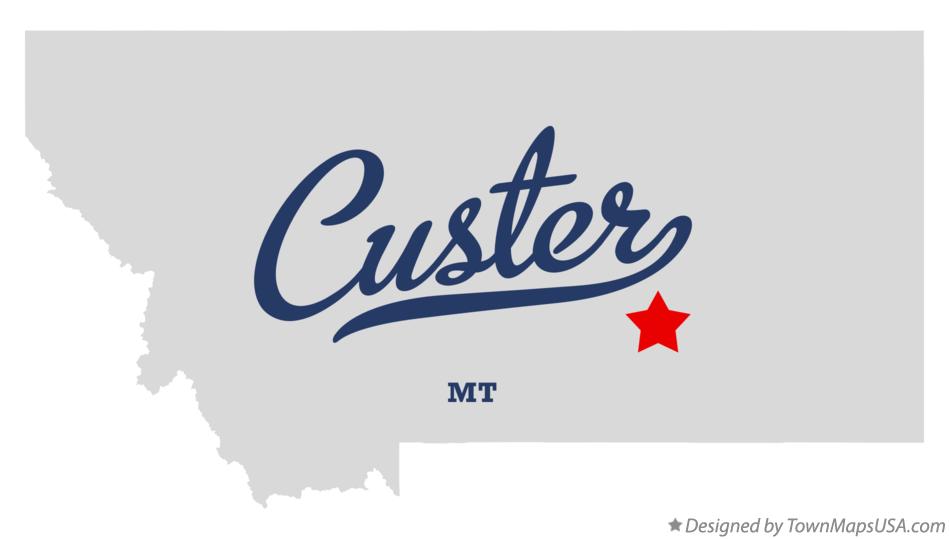 Map of Custer Montana MT