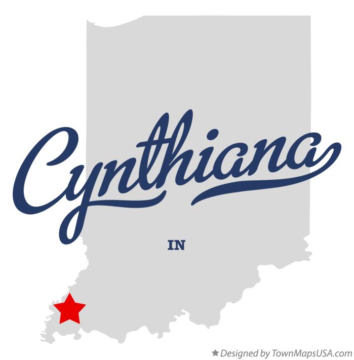 Map of Cynthiana Indiana IN