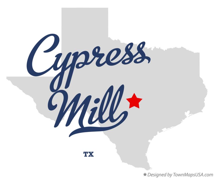 Map of Cypress Mill Texas TX