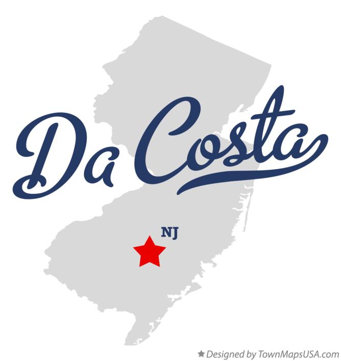 Map of Da Costa New Jersey NJ