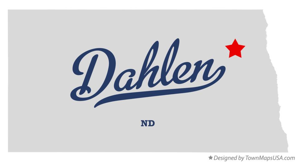 Map of Dahlen North Dakota ND