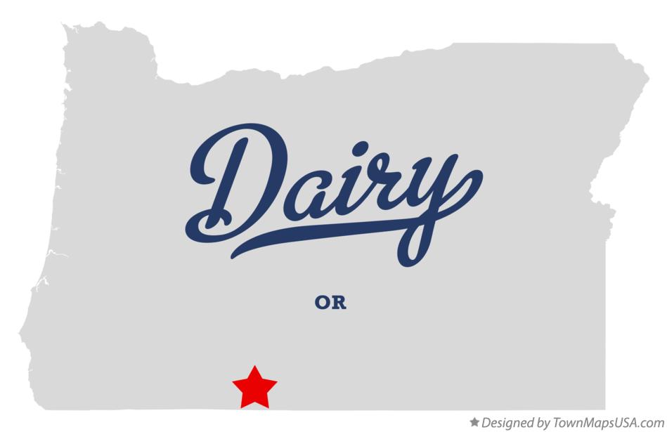 Map of Dairy Oregon OR