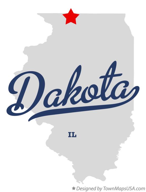 Map of Dakota Illinois IL