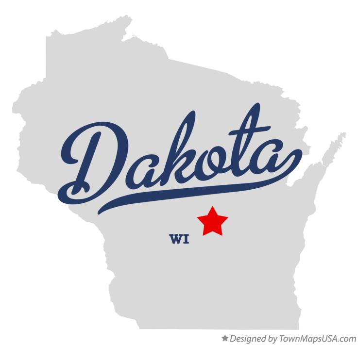 Map of Dakota Wisconsin WI